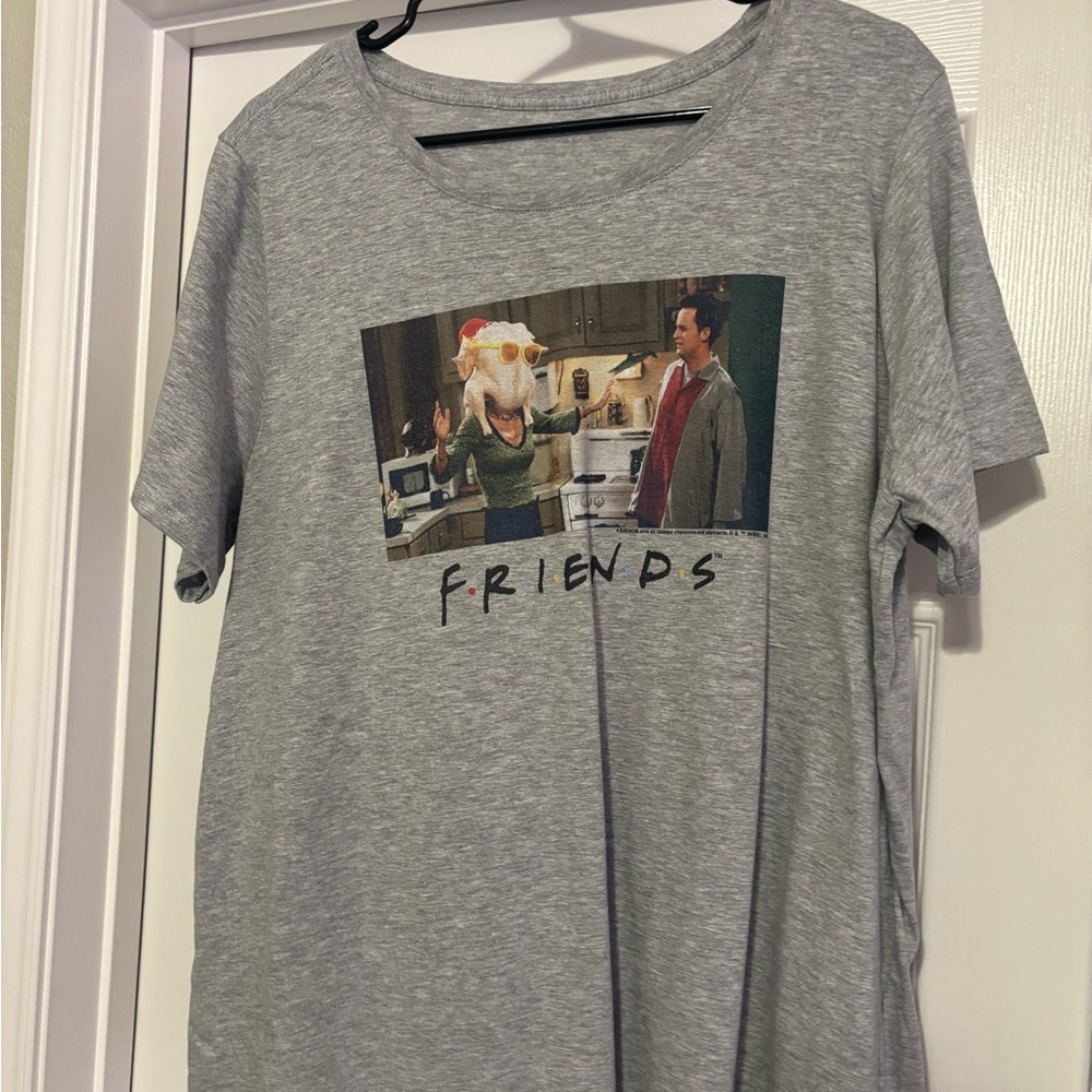 FRIENDS Gray Short Sleeve Tee with Full-Color Scene Graphic